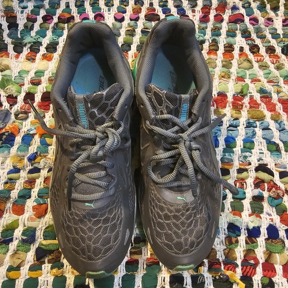 Puma Bioweb Elite Gray Turquoise Blue Ortholite Running Tennis Sneaker Shoes 8.5 - Picture 9 of 13